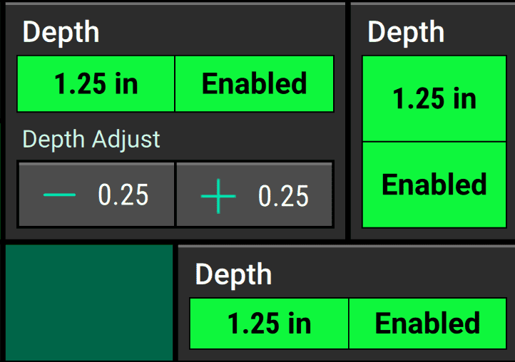 All three available sizes of Depth control widget