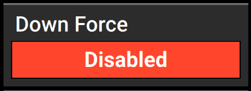 Wide Down Force control widget, also available in tall size