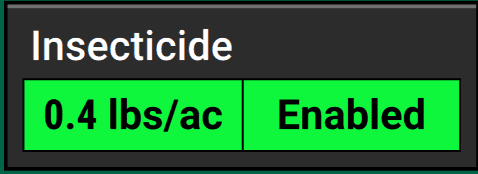 A vDrive Insecticide system set to apply 0.4 lbs per acre