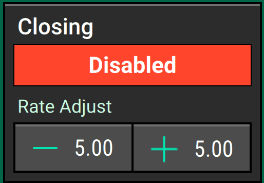 A large control widget with quick-adjust buttons that let you bump the system target by 5 psi in either direction