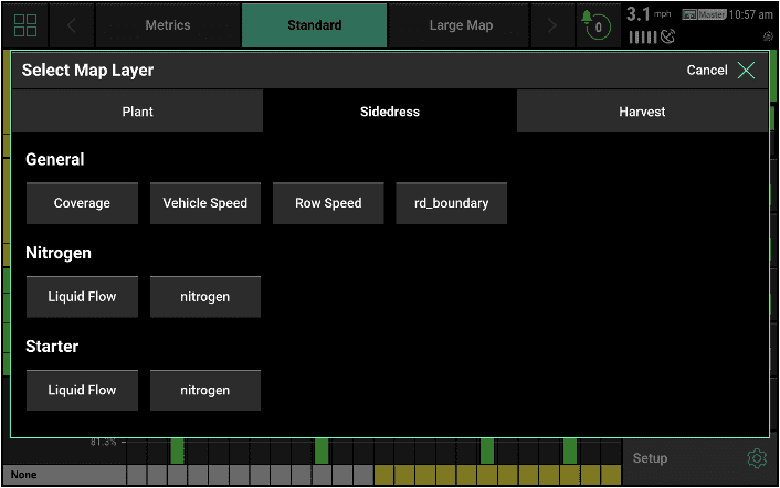 Map layer filtering example screen