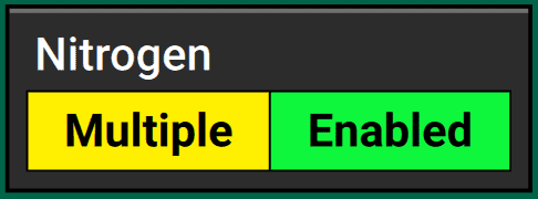 A Nitrogen liquid system set to apply at multiple rates, one for each rate section configured in the Systems setup menu.