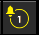 A notification center icon with 1 alert (not a failure, which would be red)