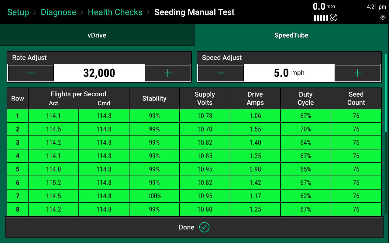 vdrive health check screen