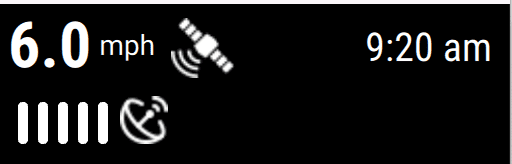 Tap on the upper righthand corner, where time and speed are displayed, to reach the setup menus for GPS, WiFi, and DBM.