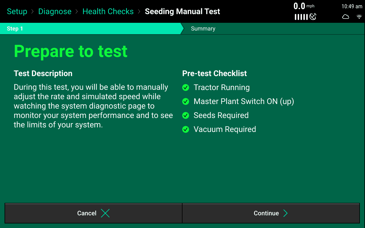 speedtube health check screen